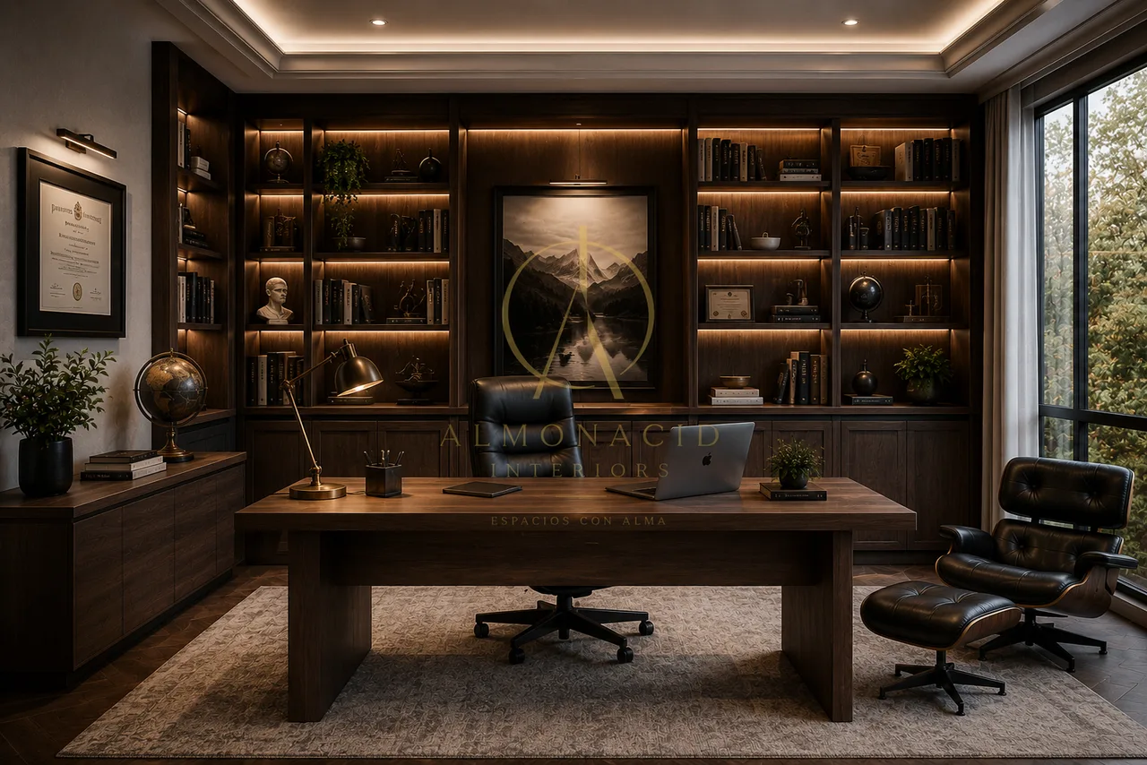 Home Office con Biblioteca
