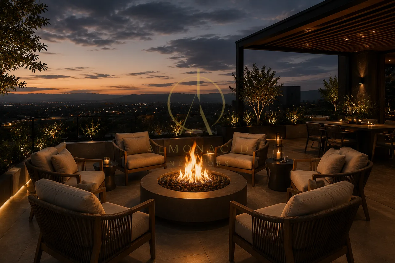 Terraza con Fogata